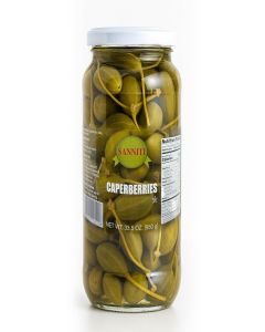 Sanniti Spanish Caperberries (Caper Berries) in Vinegar and Salt Brine - 33.5 oz