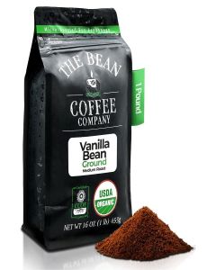 The Bean Coffee Company Organic Vanilla Bean, Medium Roast, Ground, 16-Ounce Bag