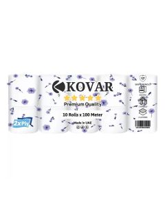 Kovar Super Absorbent And Skin Friendly 2 Ply Toilet Rolls- 10 Rolls X 100mtr