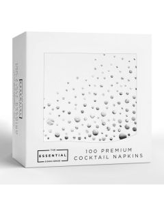 Stylish Silver White Cocktail Napkins 100 Disposable 5x5 Inch Wedding Napkins