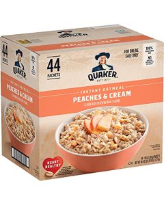 Quaker Instant Oatmeal Peaches Cream 105oz 44 Counts Pack of 1
