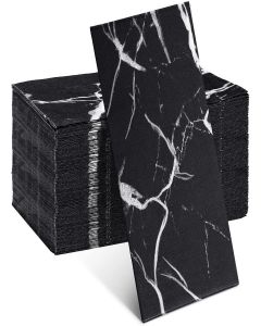 Zonon 50 Pcs Black Marble Guest Towel Disposable Bathroom Napkins Decorative Paper Hand Towels Rustic Marbleized Guest Dinner Napkins for Room Wedding