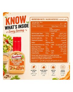 Thousand Island Dressing 237ml - Creamy Salad Dressing and Sandwich Spread for Burgers, Wraps and Snacks - Dip and Dressing Sauce