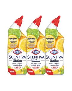Clorox Bleach Free Scentiva Toilet Cleaner With The Fragrance Of Madagascar Citrus Grove- 3X709ml