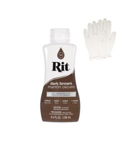 Rit Dye Liquid Fabric Dye for Crafting Clothing and Dcor 8 oz Bottle Dark Brown Gloves Included