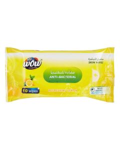 WOW Refreshing Lemon Anti-Bacterial Skin Wipes - 10 Count
