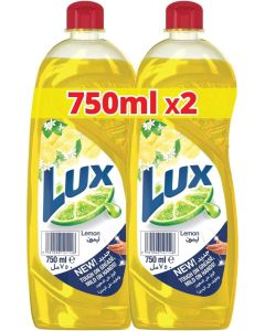 Tough on Grease, Mild on Hands: LUX Lemon Dishwashing Liquid, Twin Pack (2 x 750ml)