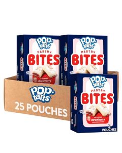 PopTarts Baked Pastry Bites Kids Snacks School Lunch Frosted Strawberry 5 Boxes 25 Pouches