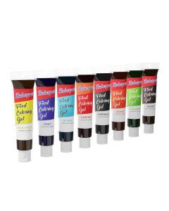 Bakerpan Gel Food Coloring for Baking, Royal Icing, 20g Edible Food Coloring Gel for Cake Decorations - Set of 8