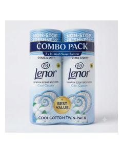 Lenor In-Wash Scent Booster Beads 2PCS COMBO PACK, Cool Cotton 155g Each – Long-Lasting Laundry Fragrance, Washing Machine Freshener & Scent Beads