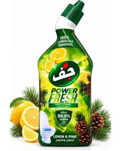 Power Fresh Toilet Cleaner Liquid Lemon & Pine 500ml – 100% Limescale Remover, Kills 99.9% Germs, Deep Cleaning Toilet Bowl Cleaner with Fresh Citrus & Pine Scent