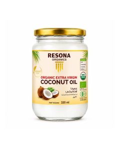 Resona Organics Organic Extra Virgin Coconut Oil, 320 ml Glass Jar