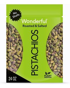 Wonderful Roasted & Salted Pistachios - No Shells, 24oz