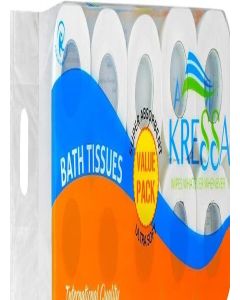 Kressa 2 Ply Toilet Paper Roll / Toilet Tissue / 10 Rolls 200 Pulls Per Roll Total 2000 Pulls Made With Natural Virgin Pulp