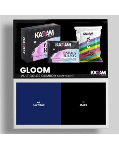 Kadam Pakka Rang Fabric Dye for Clothes Permanent Multicolour Combo C4 Gloom Black 5 Sachet Dark Blue 5 Sachet Cloth Dye Powder Fabric Dye Clothes DyFix Color Fixer