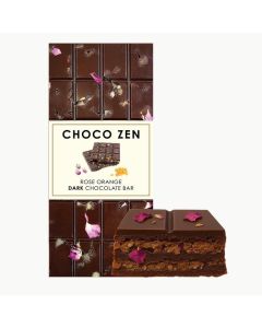 Choco Zen Premium Dubai Dark Chocolate Bar (Orange Dark Chocolate, 130g) – Luxury Dessert, Gourmet, Rich With Premium Flavors