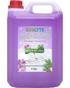 ECOLYTE+ Floor Cleaner, Premium All Purpose Cleaner Plus Disinfectant, for Hospital, Home, Office & Commercial Use for Dirt, Stains & Germs, Floor Cleaning (Lillies & Pine, 5 Liter)