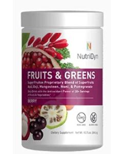 NutriDyn Fruits Greens Berry Flavor Certified Organic w Acai Gogi Mangosteen Noni Pomegranate Super Fruits 3048 Grams Berry
