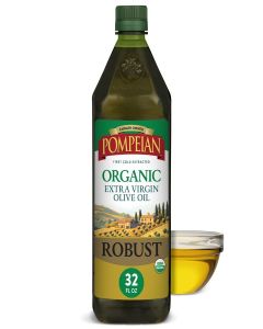 Pompeian USDA Organic Extra Virgin Olive Oil, First Cold Pressed, Full-Bodied Flavor, Perfect for Vinaigrettes & Marinades, 32 FL. OZ.