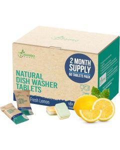 Natural Dishwasher Detergent Tablets Plant Based Alternative Refill Pack Dishwashing Tabs EcoFriendly And Plastic Free Way To Cleaner Dishes 306090 Refills Dish Washer Soap Pods 60 Pack