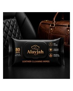 Alayjah, Leather Cleaning Wipes, 80 Pieces (Pack of 1), Car Emergency Use, Dashboard and Seat Cleaning, Quick Dry, Easy to Use, Easy to Carry 10200010