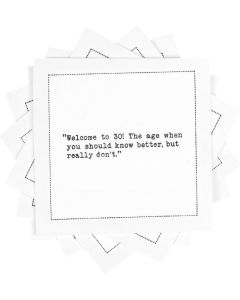 Five Star Napkins 30th Birthday Quotes White Cotton Cocktail Napkins Beverage Napkins Bar Napkins Cloth Napkins Party Napkins Events Holidays Weddings Birthdays Disposable 45 x 45 50x