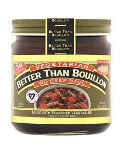 Better Than Bouillon Vegetarian No Beef Base Made with Seasoned Vegetables Certified Vegan Makes 95 Quarts of Broth 38 Servings 8 Ounce Pack of 1