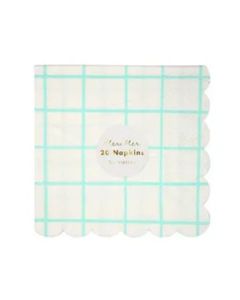Large Mint Grid Napkins
