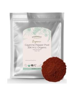 Starwest Botanicals Organic Cayenne Pepper Powder 35k HU Adds Heat Red Pepper Spice for Seasoning Marinades Derived from Capsaicin Certified Kosher NonGMO Bulk 1 lb Bag