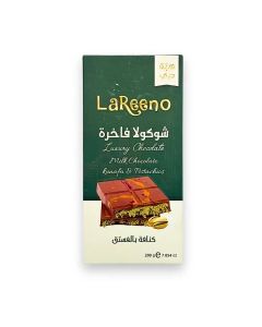 Lareeno Luxury Chocolate Milk Chocolate Stuffed With Kunafa And Pistachios Flavor- 100gms