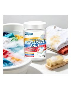William Weir 500g Explosive Salt Stain Remover, Active Oxygen Laundry Booster for Yellowing Clothes, Whitening, Brightening, Color Enhancement and Odor Removal