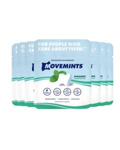 Movemints Clear Aligner Mints Patented Edible Alternative to Chewies Freshen Breath and Improve Dry Mouth with Xylitol Spearmint 7 Pack
