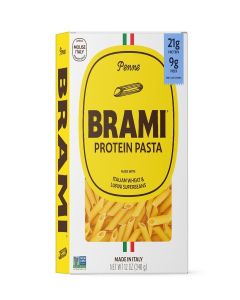 Brami 8 Pack Penne Pasta / Made with Semolina Wheat & Lupini Beans / High Protein & Fiber, Low Carb Healthy Low Carb Healthy Italian Dry Pasta / 12 Ounce - Made in Italy