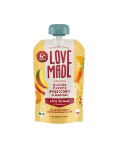 Love Made Organic Veggie & Fruit Smoothie - Quinoa, Carrot, Sweetcorn & Mango - 100g (Pack of 7)