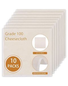 10 PCS Reusable Cheese Cloths for Straining 20x20 Inch Hemmed Organic Cheesecloth 100 Cotton Unbleached Cloth Strainer for Coffee Brewing Cooking Baking Juicing Straining Cheese Making