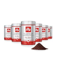 Illy Arabica Coffee Blend Medium Roast Classico Ground Espresso - Pack of (6 x 250g)