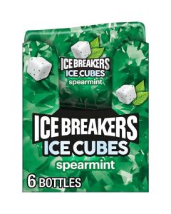 ICE BREAKERS Ice Cubes Spearmint Flavored Sugar Free Chewing Gum Bottles 324 oz 6 Count 40 Pieces
