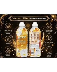 Lenor Gold Orchid Fabric Conditioner 858ml – Long-Lasting Liquid Softener, Freshness & Softness for Clothes, Bedding & Towels, 26 Washes