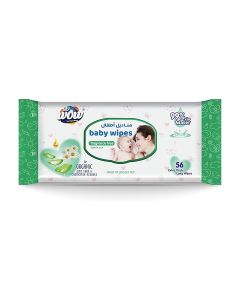 WOW Baby Wipes - Fragrance Free 99% Water Wipes / Extra Thick Long Wipes with Organic Aloe Vera, Chamomile Extract and Vitamin E, Gentle on sensitive skin/ 56's (2 + 1) Value Pack/ 168 Wipes
