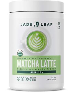 Jade Leaf Organic Cafe Style Sweetened Matcha Latte Green Tea Powder - Premium Barista Crafted Mix (17.6 Ounce)