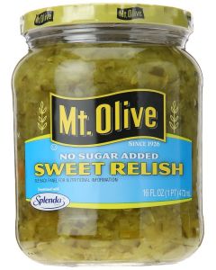 Mt. Olive No Added Sugar Sweet Relish, 16 oz