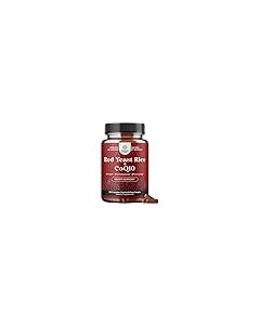 Red Yeast Rice with CoQ10 Supplement Advanced Healthy Heart Healthy Cholesterol Levels Formula for Men Women Extra Strength Capsule with Red Yeast Rice 1200 mg Capsules with CoQ10 120 Count