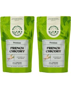 Worldwide Botanicals Premium French Chicory Root, 1 Pound - Caffeine Free Coffee Alternative, Pack of 2