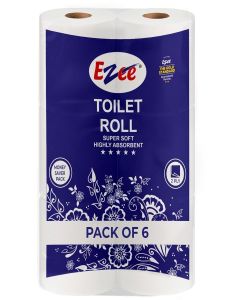 Ezee Toilet Paper Roll - Pack Of 6 / Tissue Paper Roll Ultra Soft Highly Absorbent / 160 Pulls Each Roll…