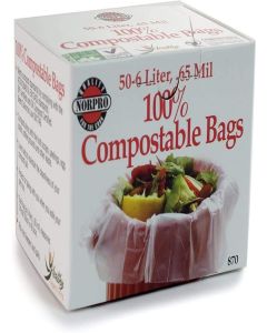 Norpro 100% Compostable Bags, 50 Count (870) , Grey