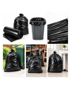 60 Gallon Heavy Duty Garbage Bags, 40 Bags, 2 Rolls, Extra Large Black Trash Bags for Home, Kitchen, Office & Commercial Use