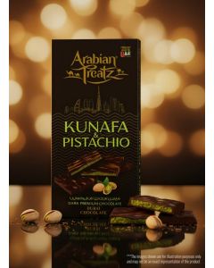 Kunafa & Pistachio 100g Dark Premium Chocolate Bar – Made in UAE, Rich Chocolate with Authentic Middle Eastern Flavor