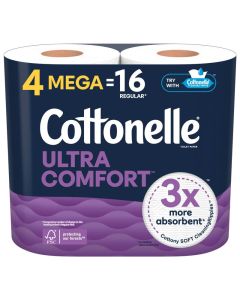 Cottonelle Ultra Comfort Soft Toilet Paper 4 Mega Rolls 16 Regular Rolls