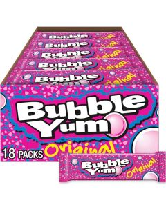 BUBBLE YUM Original Chewy Bubble Gum Packs 14 oz 18 Count