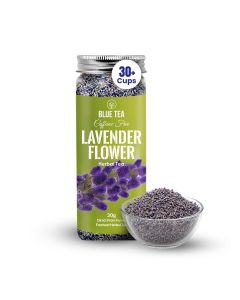 BLUE TEA Lavender Flower Herbal Tea, Caffeine Free, 30g (30+ Cups) for Relaxation & Stress Relief